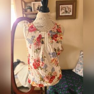 Carole little lovely floral summer tank top blouse size 8